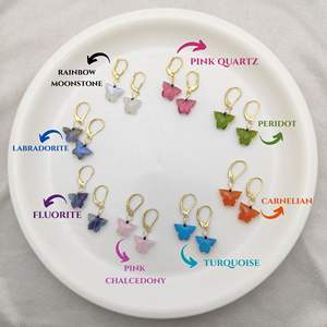 Sterling <b>Silver</b> Turquoise Gemstone Butterfly <b>Earrings</b> – Handmade <b>Dangle</b> <b>Earrings</b> for Gifts - Product Image 6