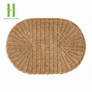 BEST SELLER Natural Rattan <b>Charger</b> <b>Plates</b> Handwoven Wedding Table Decoration Wicker Scalloped Placemats From Vietnam - Product Image 5