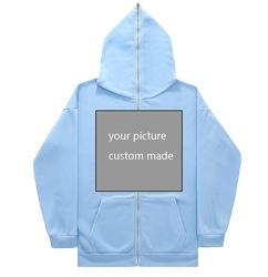 Nice Youpin 100% coton haute qualité surdimensionné blanc sweat à capuche zippé Vintage doux pull personnalisé intégral Ziphoodie - Product Image 5