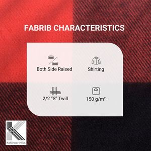 Tissu en flanelle de coton teint en fil, sergé 2/2, 150 GSM, tissé à carreaux, OEM ODM - Product Image 3