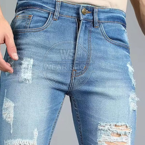 Pantalones de mezclilla de color sólido de la mejor calidad para hombre, estilo nuevo, para uso en exteriores, a precio económico, de Wearspot International - Product Image 5