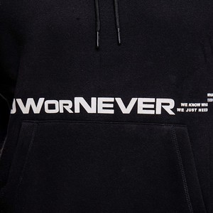 Sudadera con Capucha Negra para Hombre con Estampado de Letras en la Parte Delantera, Corte Regular, Estilo Casual para Otoño, Tejido de Punto 100% Algodón - Product Image 5