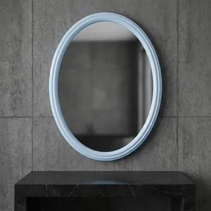 VILLA SINGLE <b>MIRROR</b> Light Blue Oval Minimalist Design Decorative Home Decor Bathroom Wall <b>Mirror</b> - Product Image 3
