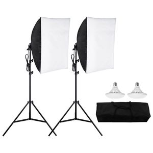 Kit di Illuminazione Professionale Softbox 24x24" con Lampadine LED 30W e Treppiede Regolabile a Temperatura Bicolore - Product Image 1
