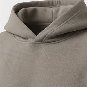 Sweat-shirt à capuche oversize en coton uni brodé, personnalisable avec impression, respirant, vente en gros, couleur personnalisée - Product Image 4