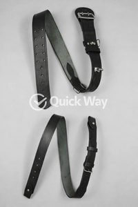 Ceinture artisanale en cuir véritable noir style Sam Browne avec sangle croisée – Ceinture de cérémonie et d'uniforme formelle haut de gamme - Product Image 5