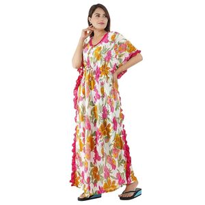 Robe de nuit longue en satin à fleurs Onekbhalo pour femmes - Product Image 2