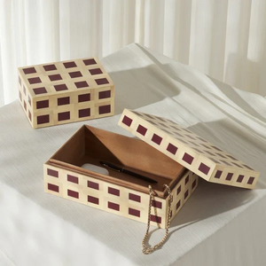 Caja de Joyería Rectangular Decorativa Artesanal con Incrustaciones de Hueso, Estilo Clásico en Relieve, Interior de Terciopelo de Alta Gama para el Mercado Internacional - Product Image 6