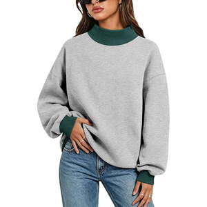 Women's Oversized Color Block Turtleneck Sweatshirt Fleece Pullover <b>Long</b> <b>Sleeve</b> Loose Fit Casual Fall Winter <b>Top</b> Cozy Warm - Product Image 1