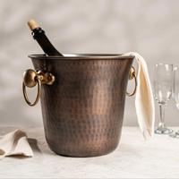 Seau à glace doré avec couvercle en marbre, hautement isolé, compatible lave-vaisselle, personnalisable, pour la décoration de table lors de fêtes à domicile