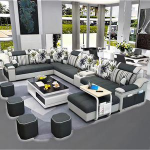Modern 7 Seats Multi Functional Bed Fabric Designs Lounge Couch <strong>Living</strong> Room Furniture Set <strong>U</strong> Shape Sectional Sofa - Product Image 2