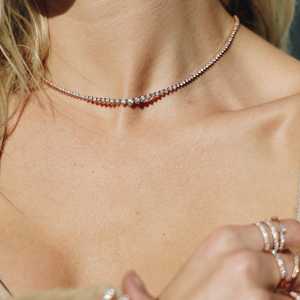 Real 10K 14K 18K Graduated Diamond Tennis Necklace Wholesale Rivera <b>Choker</b> Line CVD HPHT Lab Created Jewelry Factory Supplier - Product Image 4