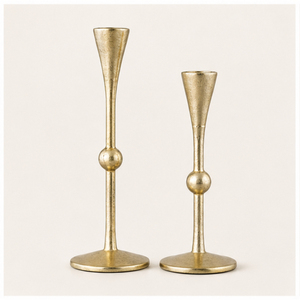 Juego de 2 Elegantes Candelabros Dorados Modernos de Metal para Velas Cónicas, Accesorio Decorativo para Comedor Romántico y Hogar - Product Image 3