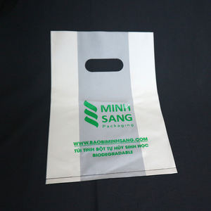 Bolsa de compras biodegradable con mango troquelado de fábrica, embalaje ecológico al por mayor - Product Image 5