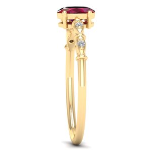 แหวนหมั้นเพชรโมอิสซาไนต์ทองคำแท้ 14K คุณภาพสูง REYES สำหรับผู้หญิง ดีไซน์หรูหรา รูปทรงวงรี พลอยทับทิม 0.5 กะรัต เครื่องประดับชั้นดี - Product Image 3