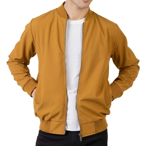Veste de sport pour homme SPAWRTS SPORTS, bleu marine, style varsity, couleur unie, coupe-vent, col montant, fermeture éclair, style décontracté, coupe régulière - Product Image 5
