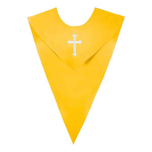 Estola Escolar Unisex en Forma de V de Color Sólido con Bordado Intrincado de Cruz para Adultos, Venta al Por Mayor - Product Image 5