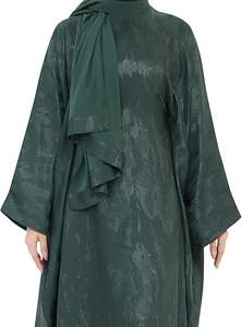 Abaya Elegante para Niñas con Hiyab, Estilo Dubái, Vestido Musulmán Islámico, Abayas Transpirables para Damas, Venta al Por Mayor OEM - Product Image 6