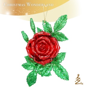 Adorno de Rosa 3D Acrílico Transparente en Rojo, Rosa, Lavanda y Azul Claro, Decoración Única para Navidad, Año Nuevo, San Valentín y Primavera - Product Image 2