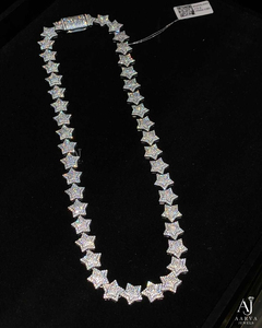 AARVA JEWELS Star Moissanite <b>Statement</b> <b>Necklace</b> 10K Gold Plated 925 Silver Luxury Wedding Party Unisex <b>Necklace</b> - Product Image 4