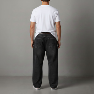Pantalones Baggy de Mezclilla de Algodón Lavado Personalizados de Alta Calidad para Hombre, Estilo Hip Hop, Pierna Recta, Venta al por Mayor 2026 - Product Image 3