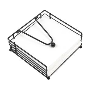 Nuevo diseño geométrico con acabado en polvo y base de madera, servilletero de hierro para vajilla, organizador de escritorio. - Product Image 4