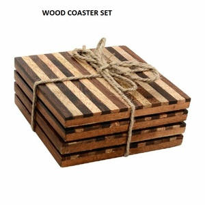 Posavasos de Madera TIME 2 DECOR para Vasos, Tazas o Velas. Revestimiento Impermeable Ecológico y Natural de Diseño Clásico - Product Image 2