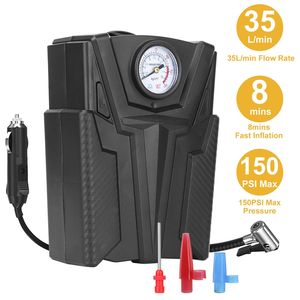 Inflador de Neumáticos Portátil de 12V CC para Automóvil, Bicicleta y Motocicleta con Manómetro, Compresor de Aire para Neumáticos de Automóvil - Product Image 1