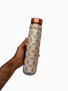 ขวดลายเรขาคณิตสุดหรูจาก Indian exports international ทองแดงบริสุทธิ์ที่ได้รับการรับรอง - Product Image 4
