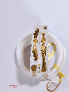 Brazalete de Oro Sólido de 22K con Diseño de Pavo Real y Concha Blanca, Joyería Vintage para Novia, Certificado BIS, Shakha - Product Image 4