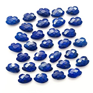 Pierre précieuse naturelle Lapis Lazuli en forme de nuage, taillée et facettée, 11-12 mm, breloque en cristal pour la fabrication de bijoux, vente en gros, pierres précieuses en vrac - Product Image 1