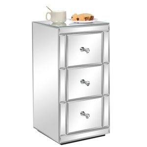 FCH Silver <b>Mirrored</b> Nightstand <b>Side</b>/End <b>Table</b> for Living Room Bedroom Use - Product Image 4