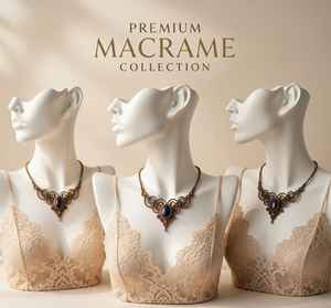 Colliers en macramé avec cristaux de guérison, pendentifs tissés en pierre naturelle, vente en gros, Mangalmay Corporation Trustpass - Product Image 1