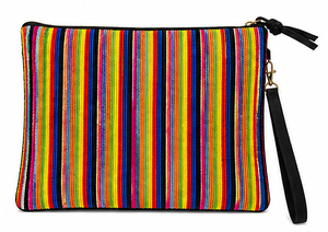 Rainbow Beaded LOVE <b>Clutch</b> Wristlet – Handmade Colorful Statement Pouch- Multicolor Striped Beaded <b>Clutch</b> with LOVE Design - Product Image 6