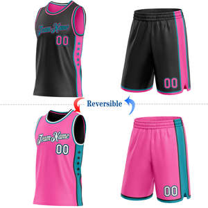 Trendy Double Sided Bball Outfit Design Custom Reversible Training Gear Breathable Mesh Sleeveless Jersey & Bottoms OEM Sets - Product Image 1