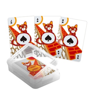 For Limited Offer Transparent Playing Cards 100% Crystal <b>Clear</b> 0.25mm Thickness Cat Design Bridge Size Unique Coating - Product Image 3