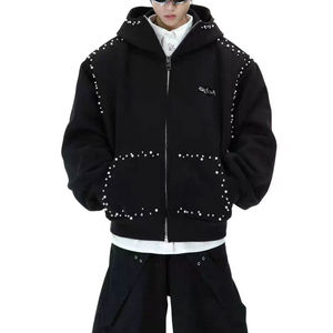 Survêtements d'hiver décontractés unisexes personnalisés 2026 à faible MOQ, brodés effet vieilli, deux pièces superposées, unis, confortables et respirants, coupe classique - Product Image 5