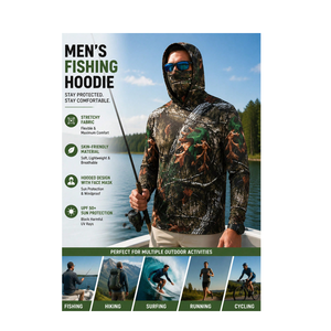 Sudadera de Pesca Personalizada de Alto Rendimiento, Ligera, Transpirable, con Protección Solar UPF 50+, Manga Larga, Sublimada - Product Image 5