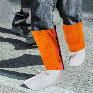 Protège-chaussures ignifuges et imperméables en cuir de vachette pleine fleur, robustes, pour la soudure, la sécurité industrielle et la lutte contre les incendies - Product Image 3