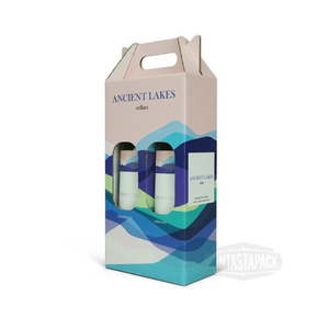 Portador de botellas de vino doble de alta calidad con asa Gran embalaje Cajas de papel de vino Excelentes capacidades de acabado de impresión - Product Image 1
