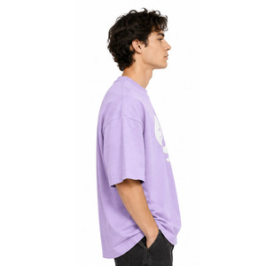 Camiseta Oversize para Hombre, 100% Algodón, Estampado Puff, Corte Holgado, Manga Corta, Cuello Redondo, Estilo Casual, Ropa Urbana Personalizada - Product Image 3