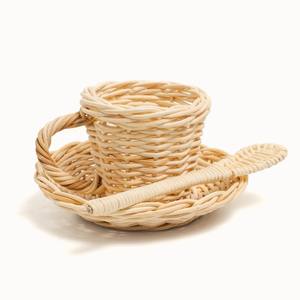 Juego de té de mimbre hecho a mano a precio económico para niños, juguetes de rol infantiles con taza y tetera - Product Image 5