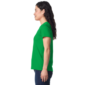 Camiseta de Mujer de Peso Medio en Color Verde Irlandés, Camiseta de Manga Corta de Algodón Suave, Top Básico Informal y Cómodo, Calidad Premium - Product Image 3