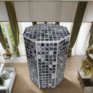 Modern Luxury Epoxy Resin <b>Stool</b> Convertible <b>Bedside</b> <b>Table</b> Bone Inlay Design for Bedroom Living Room for Home Office Apartment - Product Image 1