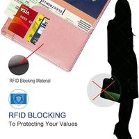 Dompet Pemegang Paspor Kulit PU Asli Buatan Tangan Pria dengan Penutup Terbuka Vintage, Anti RFID, dan Logo Kustom - Grosir