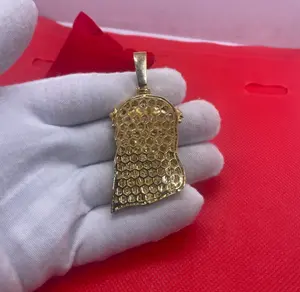 Pendentif Tête de Jésus pour Femme, entièrement serti de Moissanite, style Hip Hop, en Argent Sterling 925 Plaqué Or, Bijou Cadeau Religieux - Product Image 2