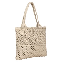 Sac fourre-tout en coton macramé au crochet Brazeal Studio, haute couture glamour, pour femme, logo personnalisé, fait main, naturel, décontracté, quotidien