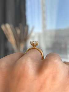 Bague solitaire en or massif 14 carats avec diamant de laboratoire taille marquise hollandaise 1,02 carat, bijou romantique pour femme, idéal pour les amoureux - Vente flash - Product Image 4
