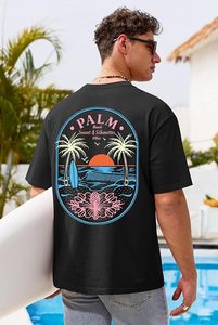 เสื้อยืดพิมพ์ลายผู้ชาย ดีไซน์กราฟิกทันสมัย แขนสั้น สวมใส่สบาย ผ้าเนื้อน้ำหนักเบา ระบายอากาศได้ดี เหมาะสำหรับชุดฤดูร้อน - Product Image 3