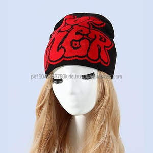 Unisex 100% Acrylic <b>Winter</b> Beanie <b>Caps</b> Quality Folded Streetwear Dot Customizable OEM/ODM Logo Breathable Designed Beanies - Product Image 2